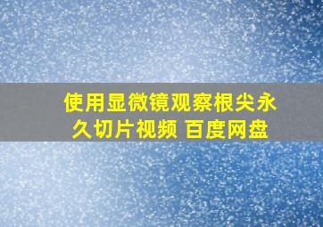 使用显微镜观察根尖永久切片视频 百度网盘